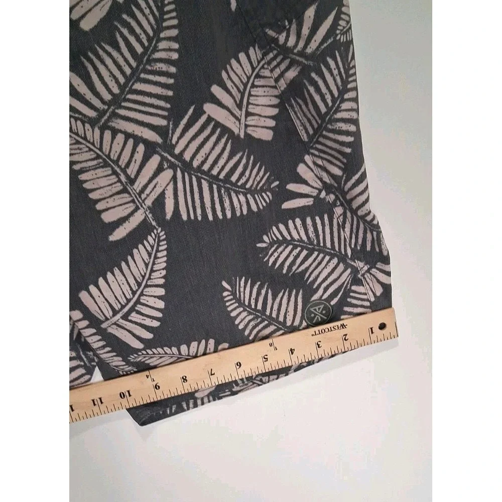 Roark Men's Sz 30 Shorey Swim Trunks Charcoal Botanical Drawstring Board Shorts
